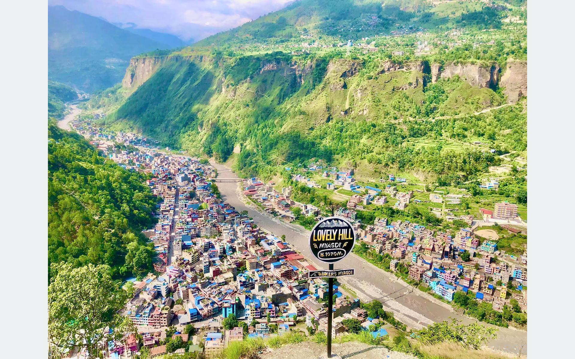 Lovely Hill Offers Stunning Views of Beni Bazaar and Surrounding Areas in Myagdi