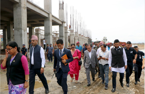 Government Officials Inspect Progress of New Terminal at Bharatpur Airport
