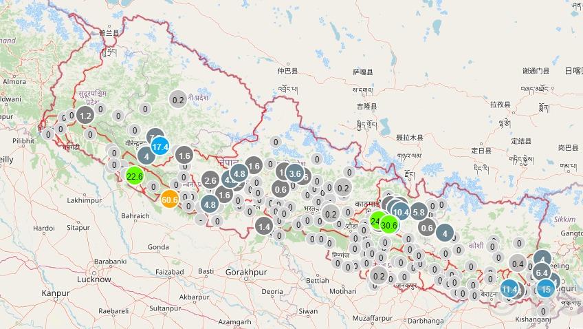 Monsoon Weather Alert Across Nepal: Moderate to Heavy Rainfall Expected