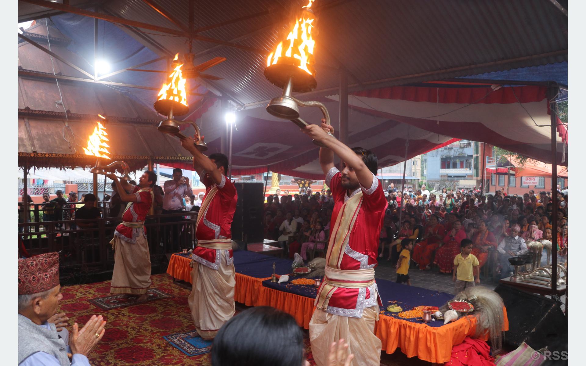 Musical Maha Aarti Held at Gupteshwor Cave in Pokhara’s Chhorepatan