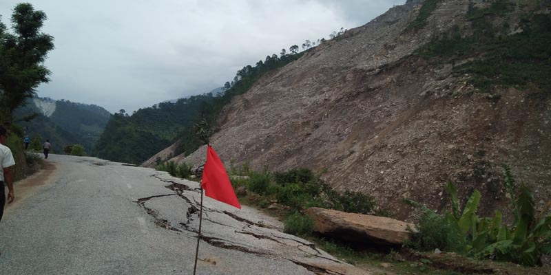 Landslide Disrupts Sanfebagar-Martadi Road, Affecting Tourism