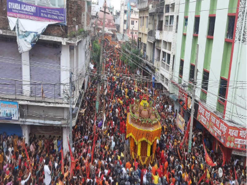 Thousands of Devotees Participate in Rath Yatra Celebrating the 12th Anniversary of Gahawa Mai Temple in Birgunj