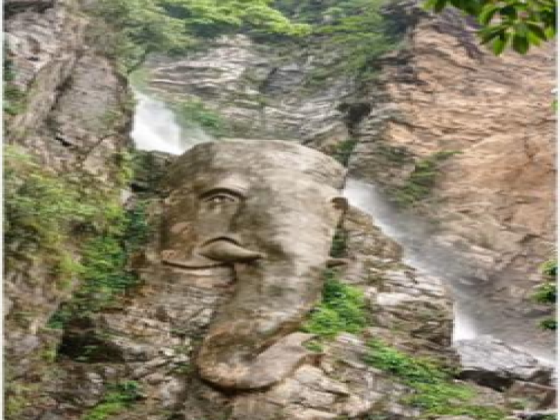 Sculpture of Lord Ganesha Carved in Stone at Ainapahara Waterfall in Tanahun’s Aabukhaireni Gaunpalika-4