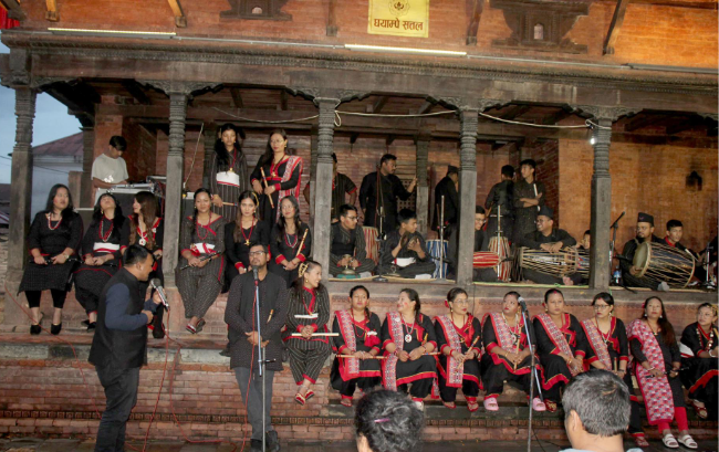 Cultural Program Presented in the Courtyard of Pashupatinath Temple, Kathmandu Metropolitan City Ward-8