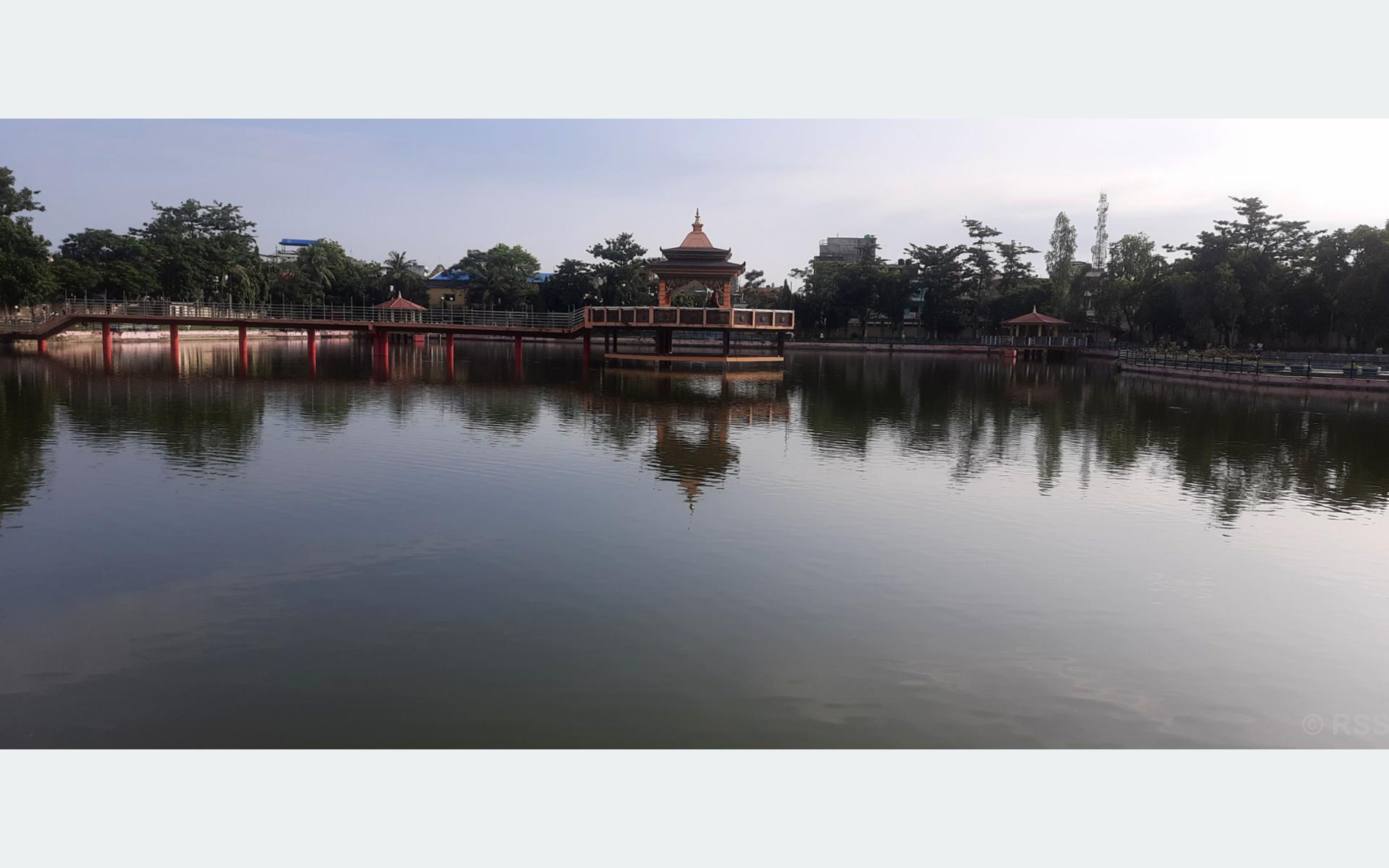 Ghadhiarwa Pond in Birgunj Fills Up After Morning Rain, Enhancing Its Beauty