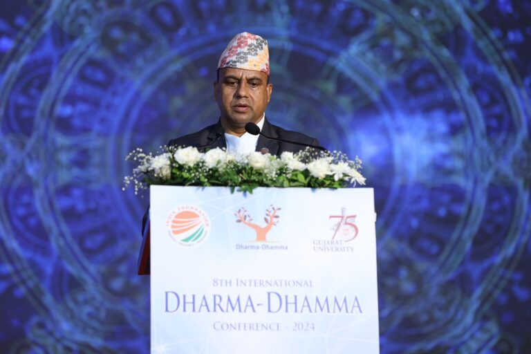 Minister Pandey Promotes Nepal’s Spiritual Heritage at Gujarat Conference