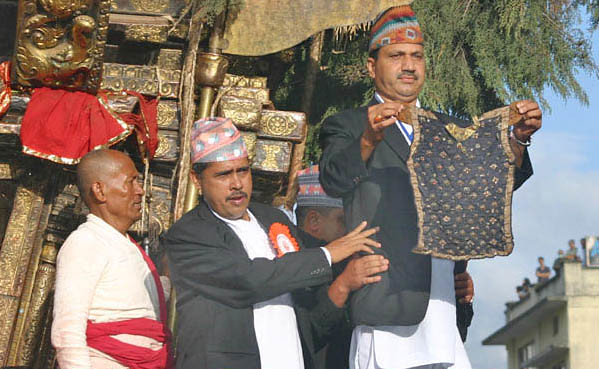 Bhoto Jatra Celebrated on the Final Day of Rato Machhindranath Chariot Festival in Jawalakhel