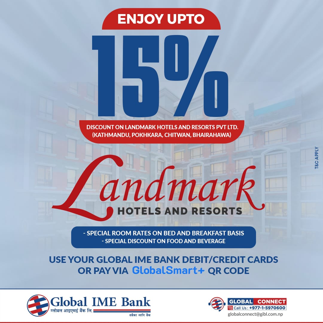 Global IME Bank Partners with Landmark Hotel and Resort to Offer Up to 15% Discount to Customers
