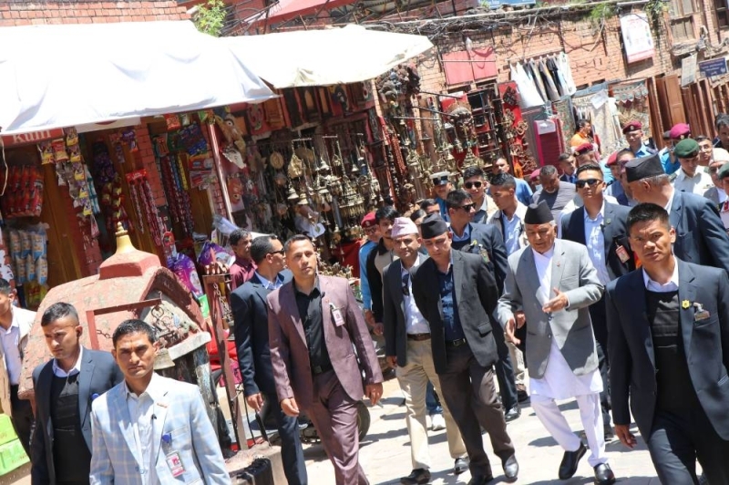 President Ramchandra Paudel Visits Bhaktapur’s Historic Heritage Sites