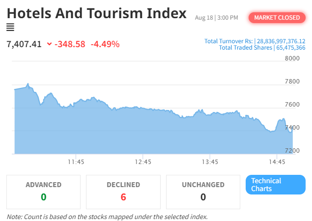 Hotel and Tourism Stocks Plummet as NEPSE Index Drops Below 3,000 Mark