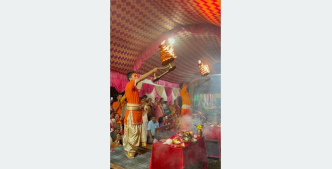 Laxminarayan Temple in Tulsipur Hosts Jhula Mahotsav and Grand Aarti for Renovation and Construction
