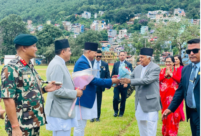 President Ram Chandra Paudel Visits Palpa to Observe Historic Rana Ujeshwori Bhagwati Chariot Festival