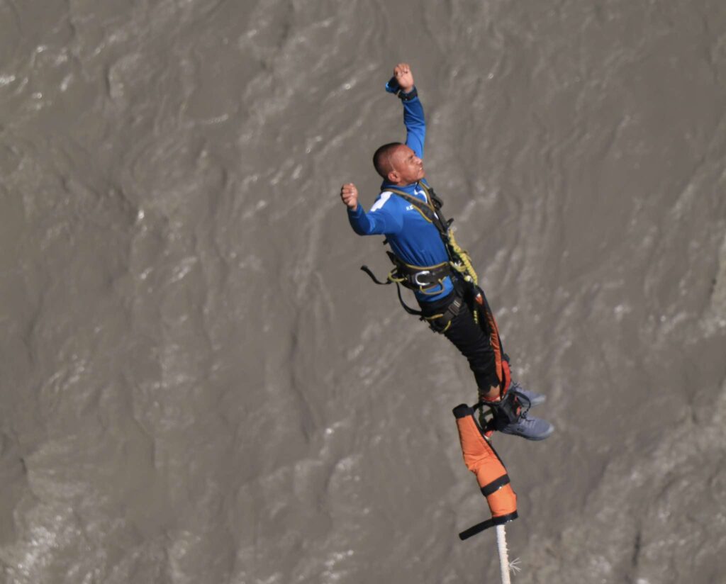 Armed Police Force’s Jumbo Team Experiences Bungee Jumping at The Cliff Nepal