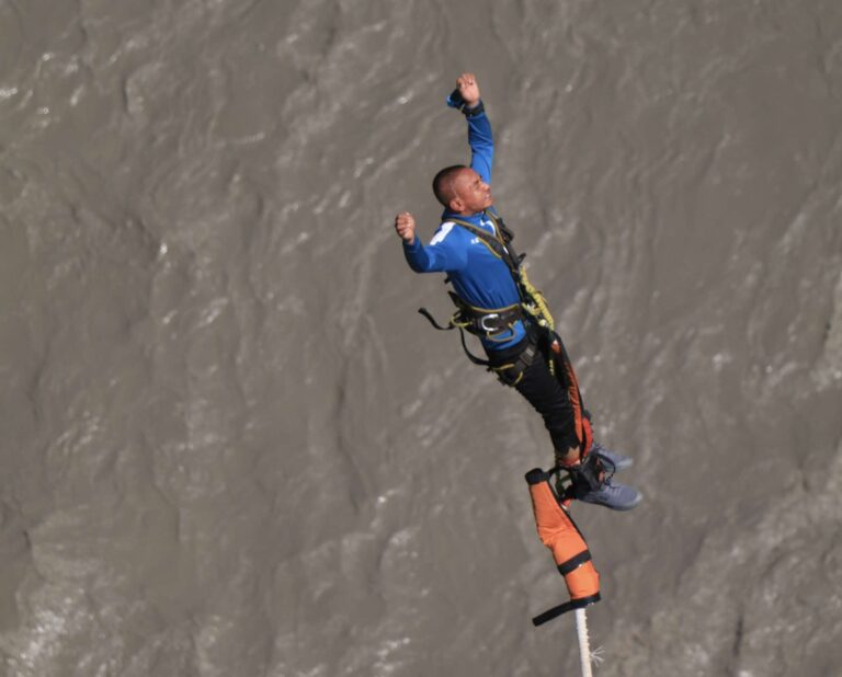 Armed Police Force’s Jumbo Team Experiences Bungee Jumping at The Cliff Nepal
