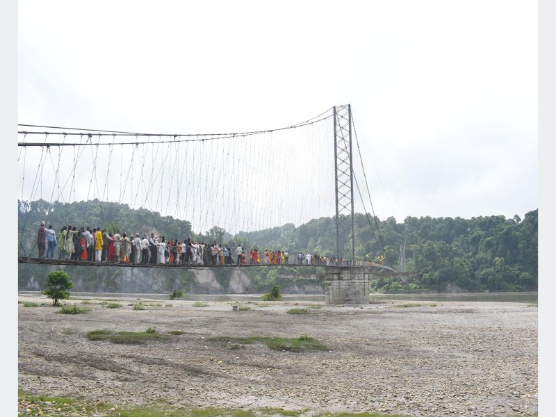 New Suspension Bridge Opens Over Narayani River, Enhances Access to Balmiki Ashram