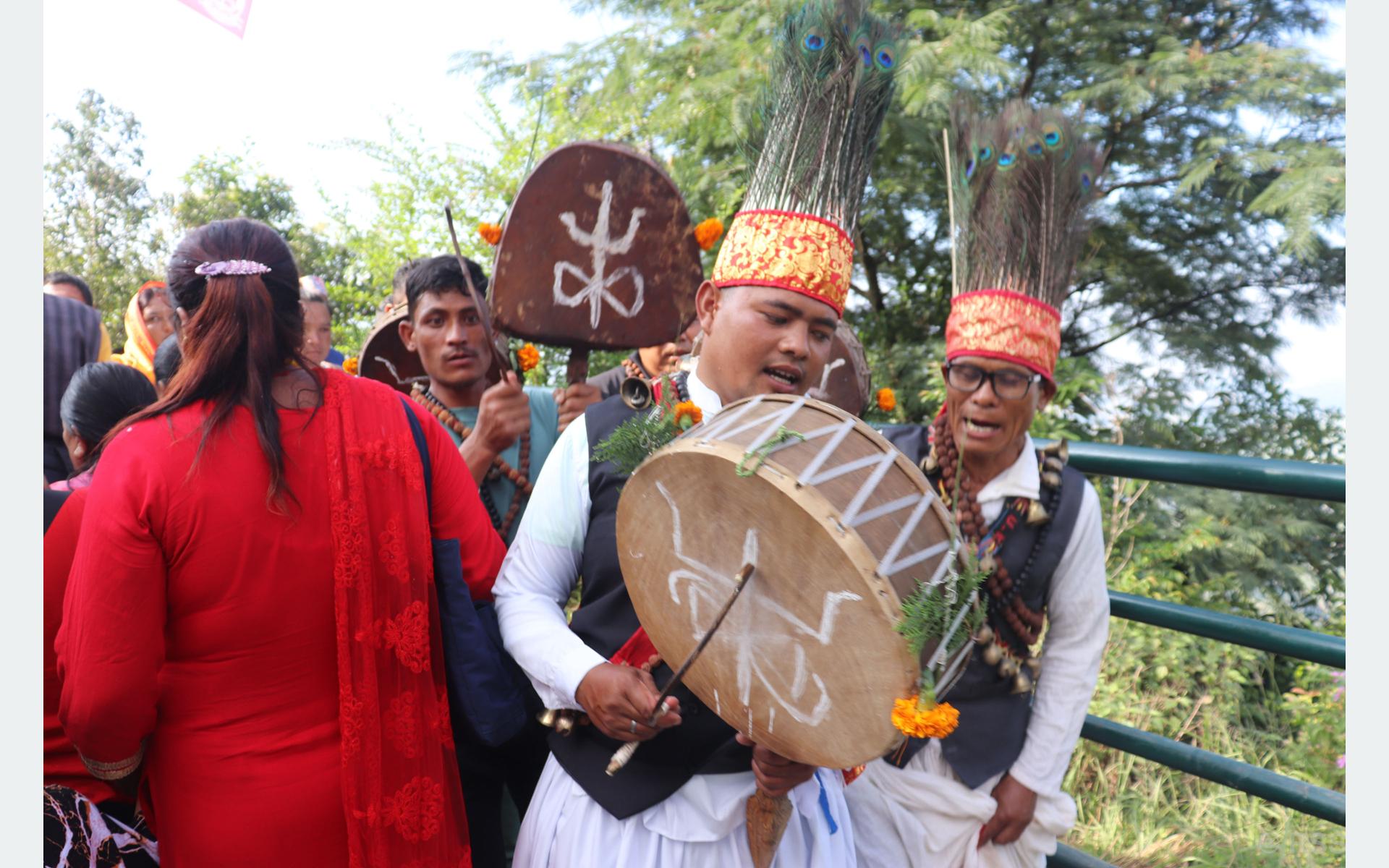 Devotees Gather for Traditional Ceremony at Kageshwori Dham