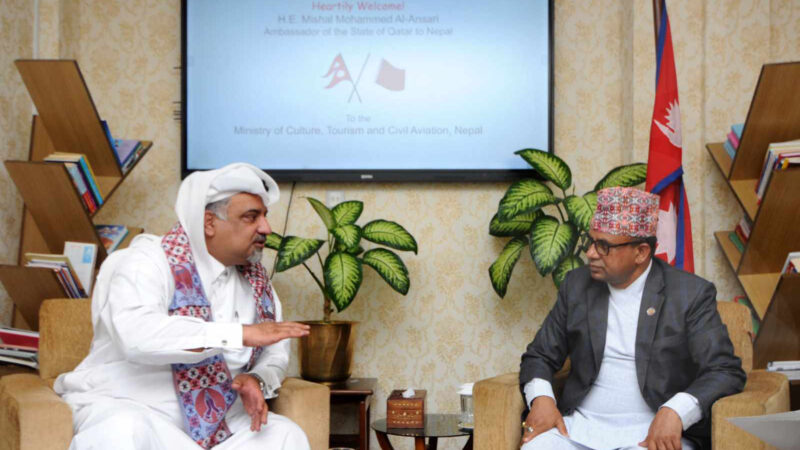 Qatari Ambassador Pays Courtesy Call on Minister for Culture, Tourism, and Civil Aviation