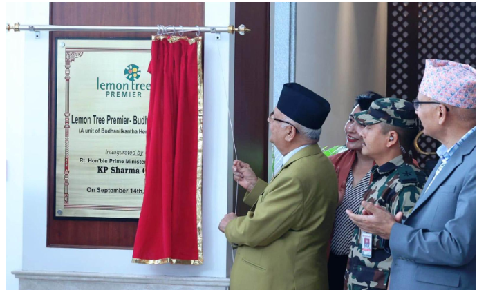 Prime Minister KP Sharma Oli Inaugurates Lemon Tree Premier Hotel in Kathmandu