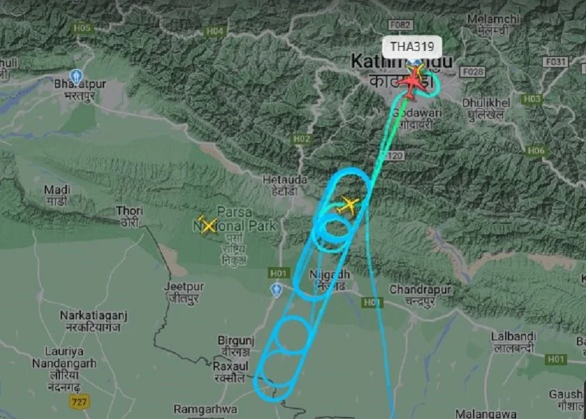 Thai Airways and IndiGo Flights Hold Mid-Air Due to Bad Weather, Successfully Land at Tribhuvan International Airport