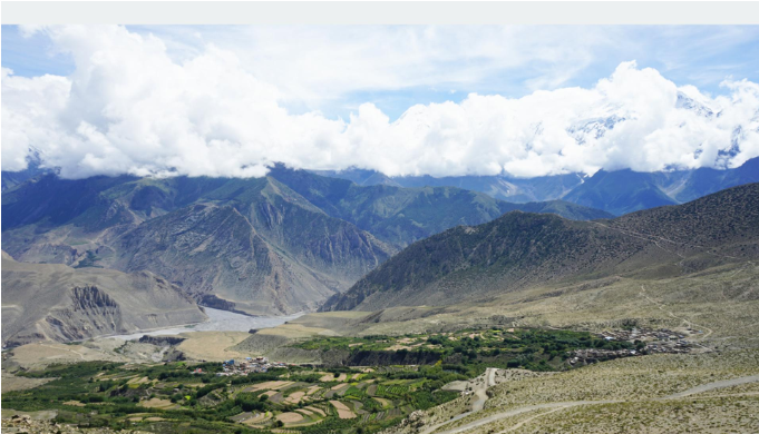 Falak Village in Mustang: A Gateway to Dolpa with Nilgiri Himal in the Backdrop