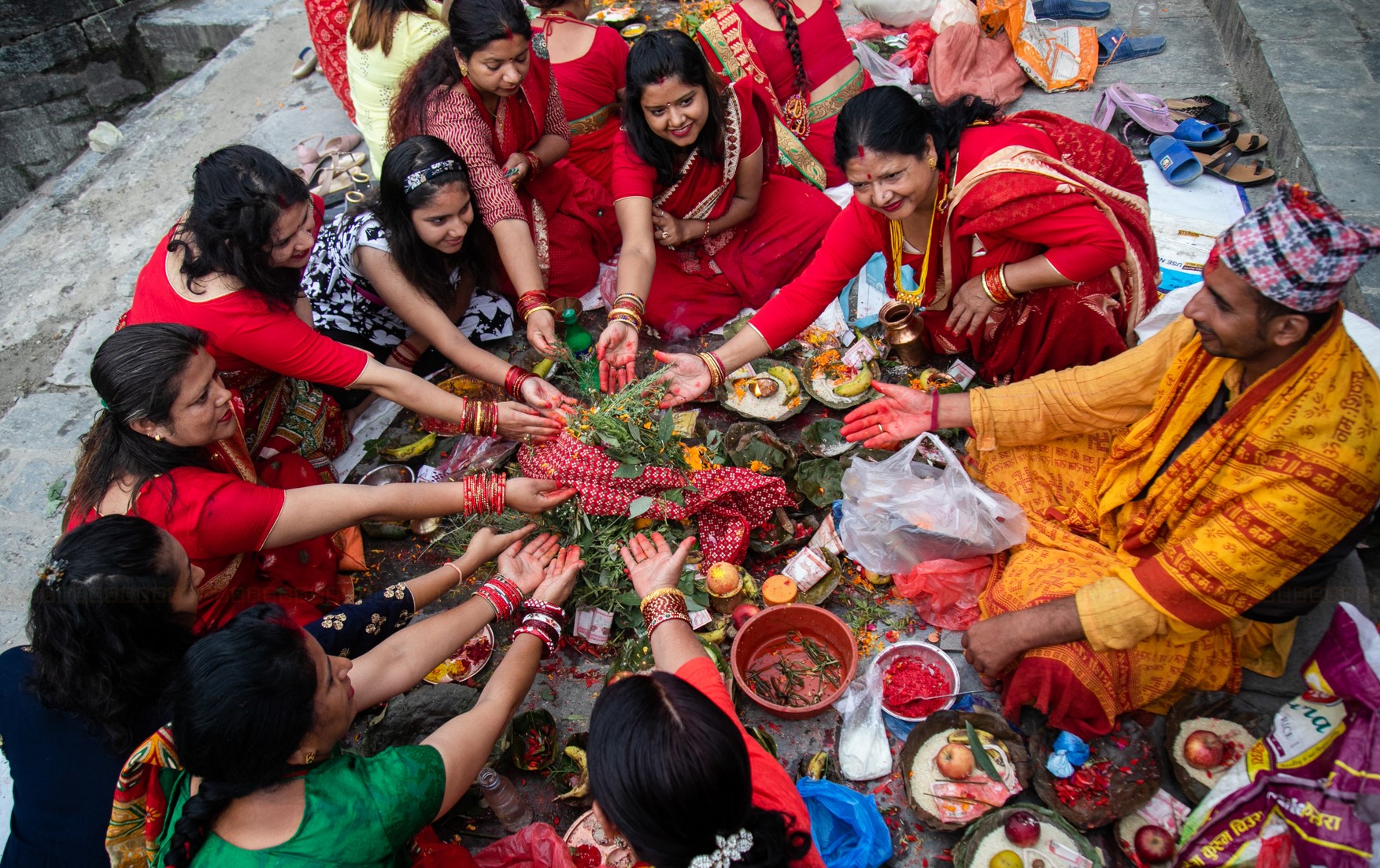 Nepali Women Celebrate Rishi Panchami with Ritual Bathing and Worship of Saptarishi