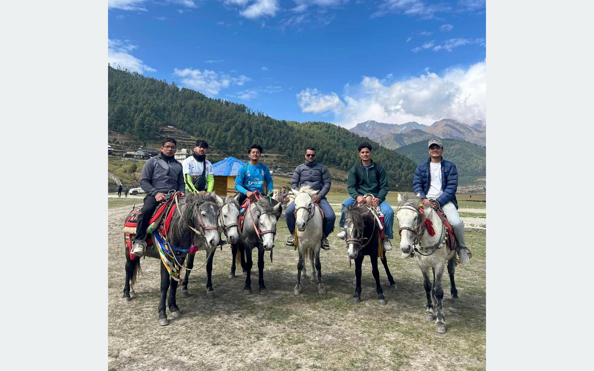 Internal Tourists Enjoy Horse Riding in Dhorpatan Hunting Reserve
