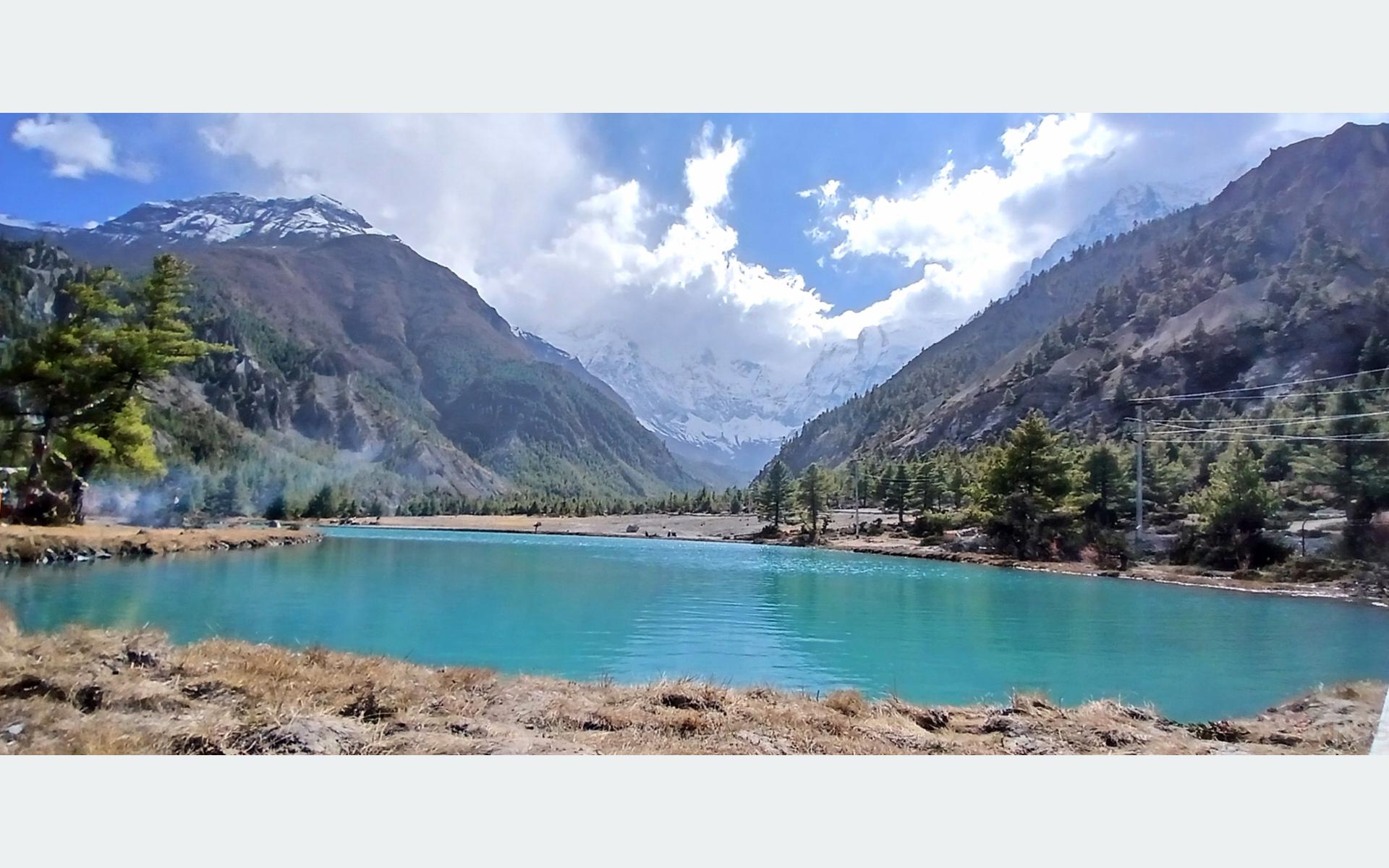 Breathtaking Views of Kline Lake and Annapurna II in Manang District