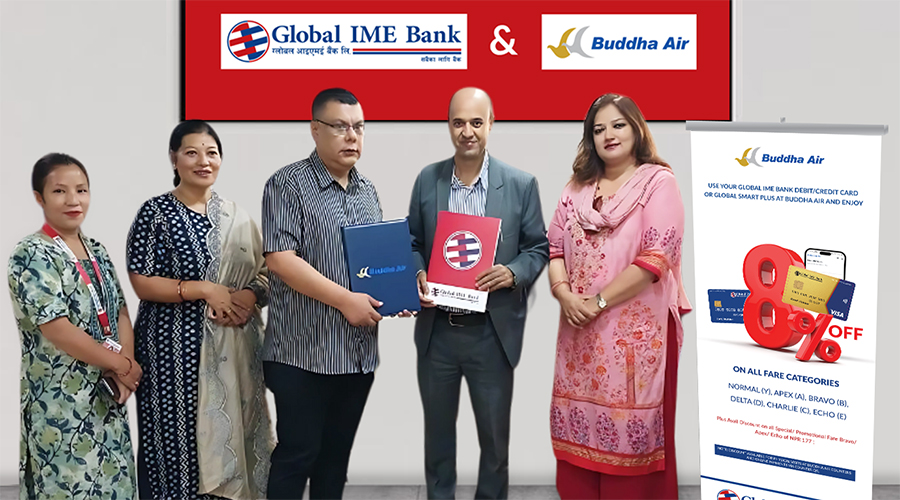 Global IME Bank Customers to Receive 8% Discount on Buddha Air Tickets