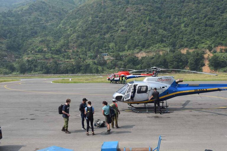 Tourists Stranded in Manthali Airlifted to Solukhumbu Due to Weather Delays