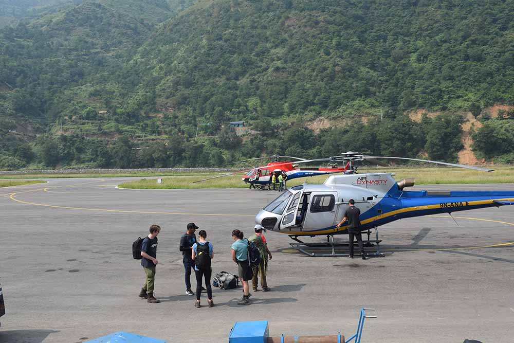 Tourists Stranded in Manthali Airlifted to Solukhumbu Due to Weather Delays