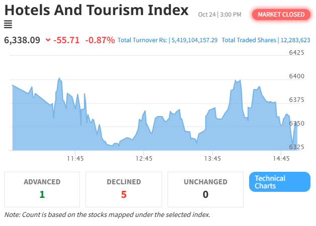 Hotel and Tourism Stocks See Steep Decline as NEPSE Index Faces Continued Pressure