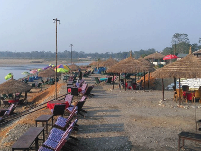 Floods Cause Damage to Hotels Along Rapti River in Sauraha, Recovery Efforts Underway