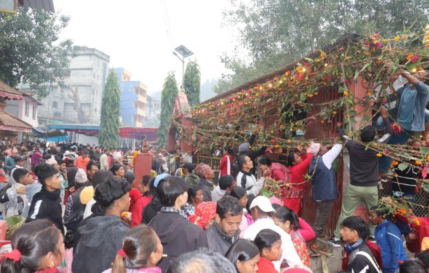 Devotees Flock to Devighat in Nuwakot for Haribodhini Ekadashi Festival