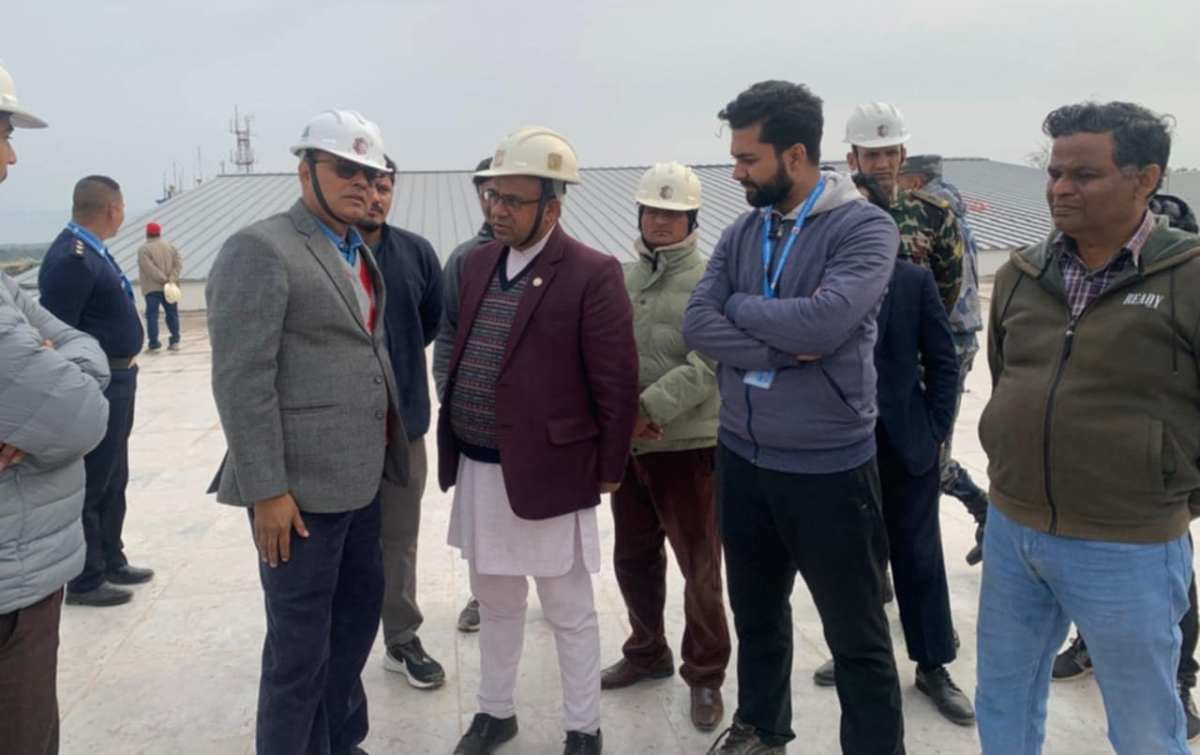 Tourism Minister Pandey Inspects Under-Construction Nepalgunj Airport