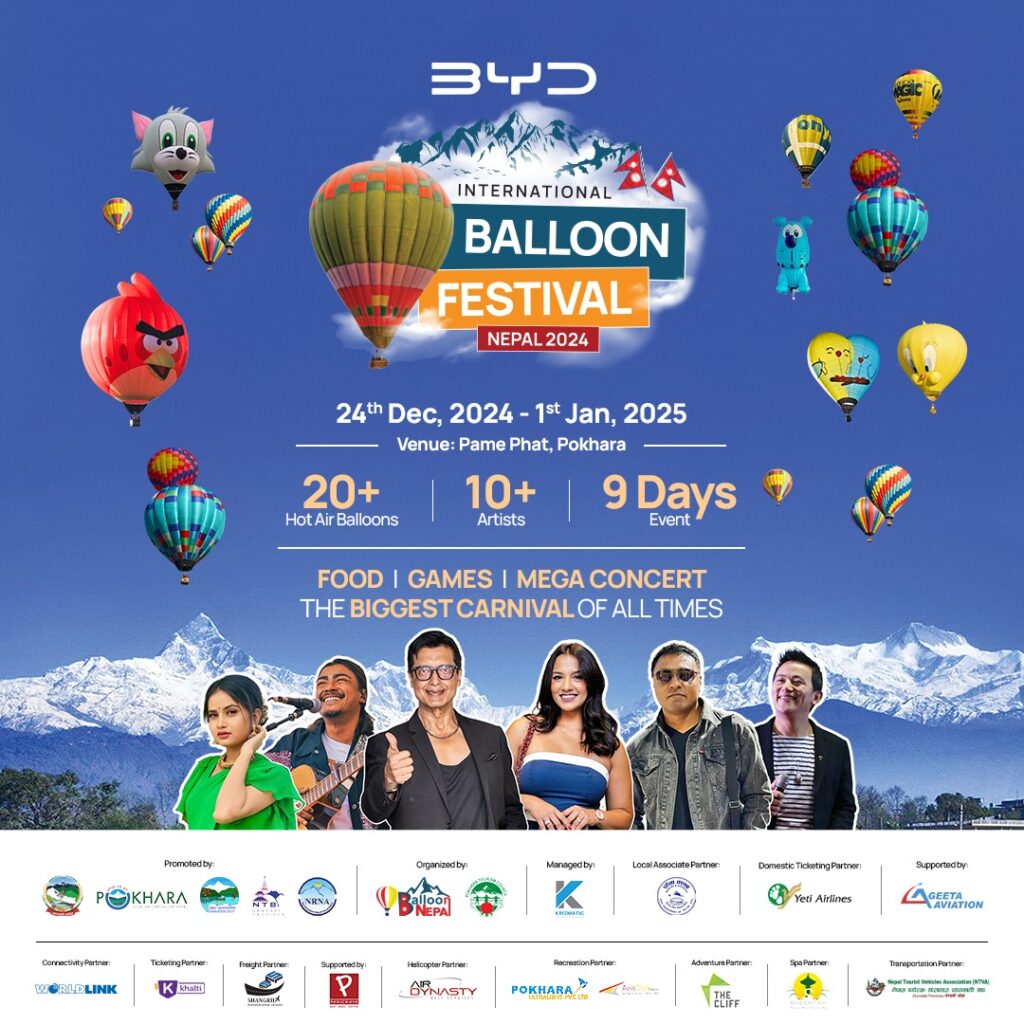 First BYD International Hot Air Balloon Festival to Begin in Pokhara