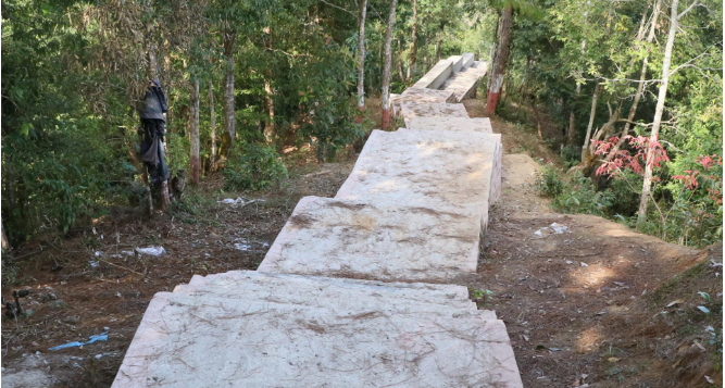 Local Concerns Raised Over Construction of Substandard Staircase at Majhuwa Gadhi, Khotang