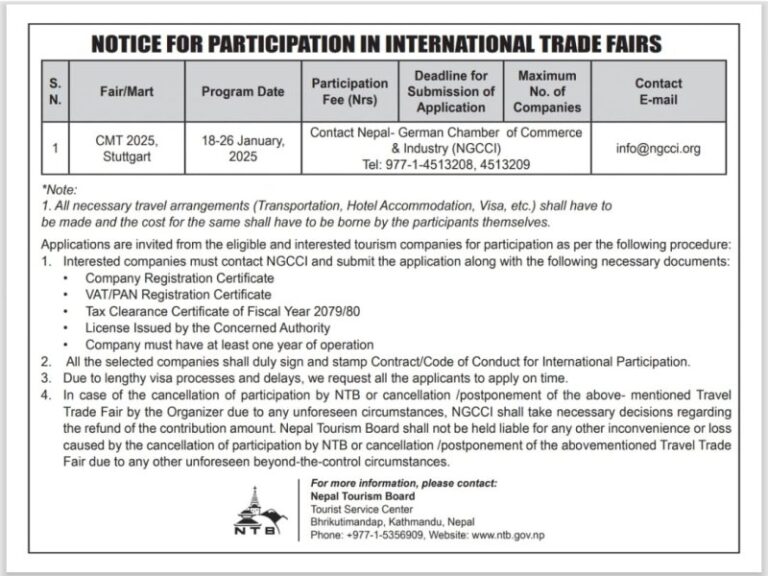 Notice for Participation in International Trade Fair: CMT 2025