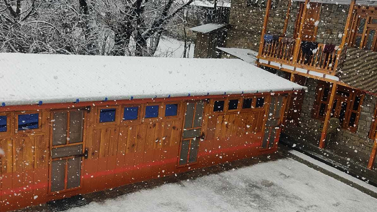 Heavy Snowfall Begins in Humla District; Flight Services Affected