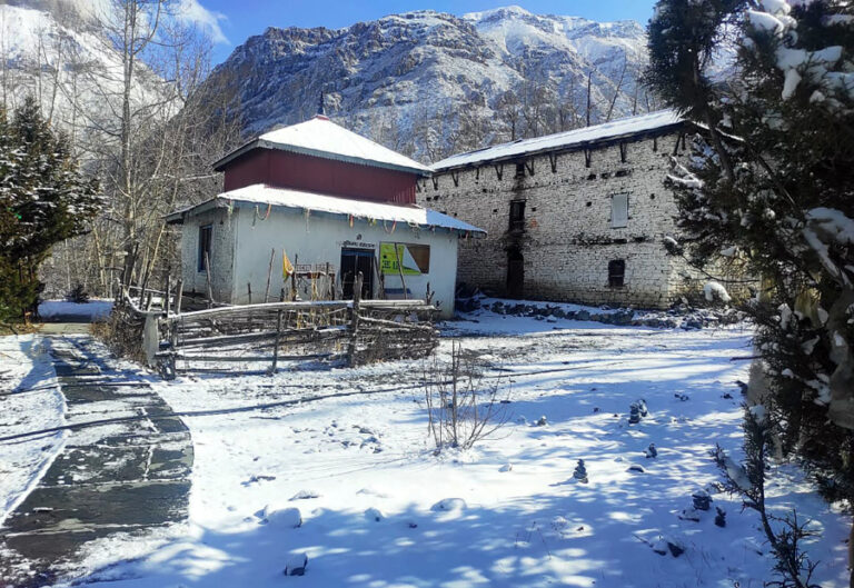 Muktinath Welcomes First Snowfall of the Season, Enchanting Travelers