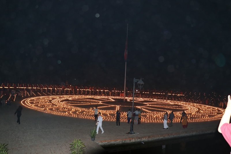 7,000 Lamps Lit In Lumbini For World Peace