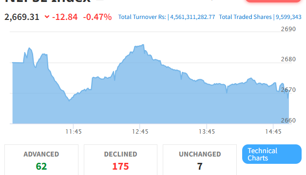 NEPSE Experiences Decline, Hotels and Tourism Index Drops