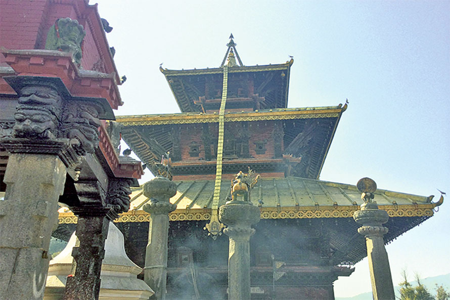 Reconstruction Of Traditional Balkumari Temple Begins In Balkot
