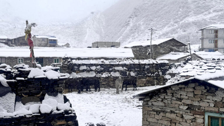 Severe Snowstorm Paralyzes Life in Samdo, Chumnubri Rural Municipality, Gorkha