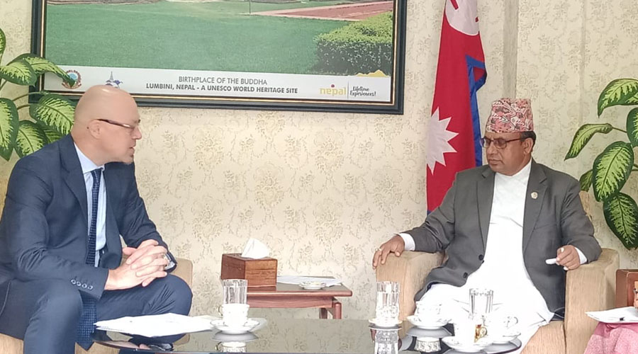 Minister Pandey & UNESCO Representative Hold Crucial Talks on Safeguarding Lumbini’s World Heritage Status