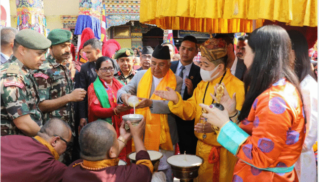President and First Lady Offer Prayers at Boudhanath on the Occasion of 2,569th Buddha Jayanti