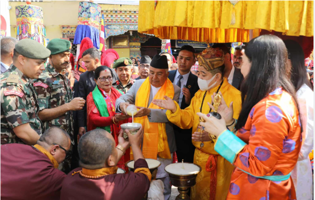 President and First Lady Offer Prayers at Boudhanath on the Occasion of 2,569th Buddha Jayanti