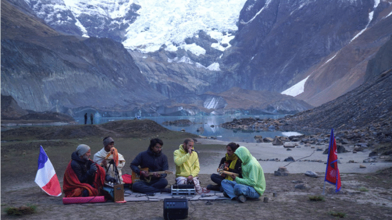 French Music Echoes for the First Time at Annapurna I Base Camp, Creating Himalayan Harmony