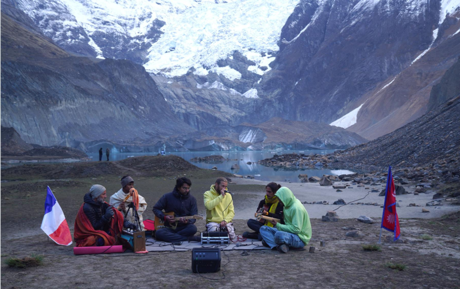 French Music Echoes for the First Time at Annapurna I Base Camp, Creating Himalayan Harmony