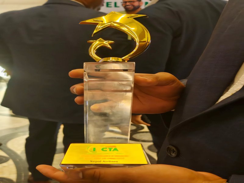 Nepal Airlines Honored with ‘Best Airlines on Nepal Route’ Award at ITCTA 2025 in New Delhi
