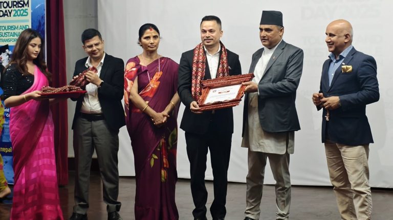 Thapaliya Honored with Tourism Excellence Award 2025 on World Tourism Day